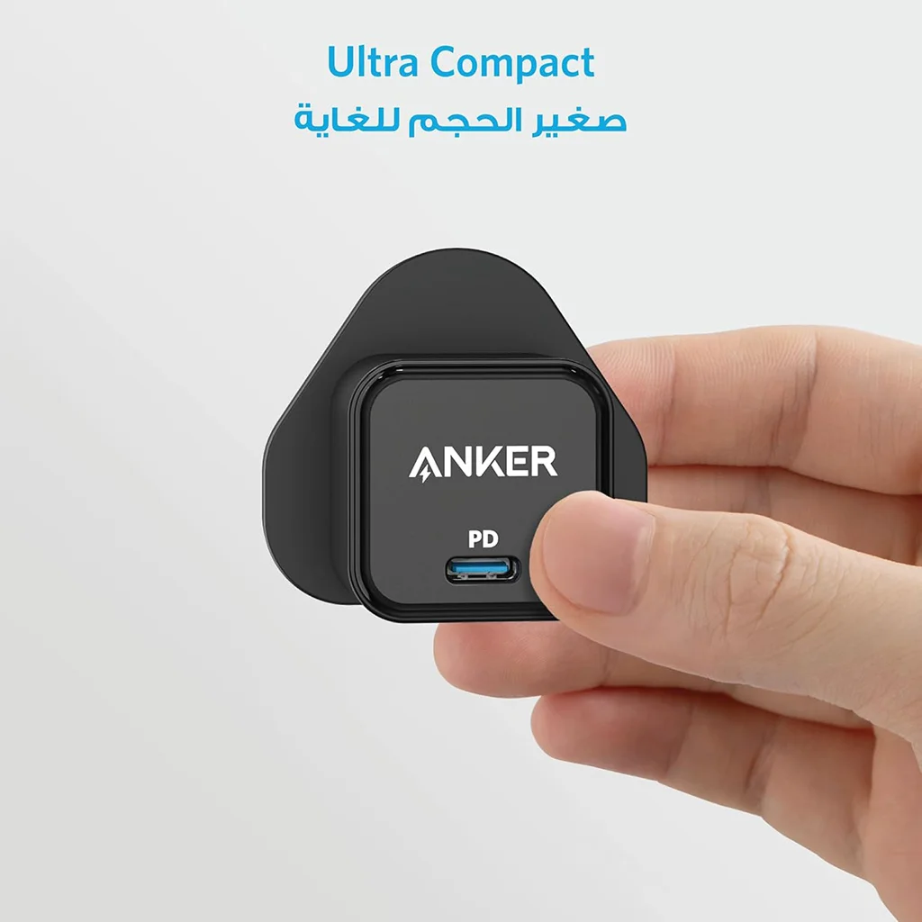 Close-up of Anker 20W PowerPort III USB-C charging port