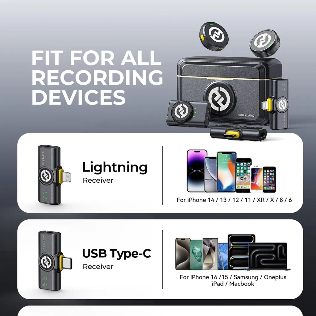 Hollyland LARK M2 connected to smartphone