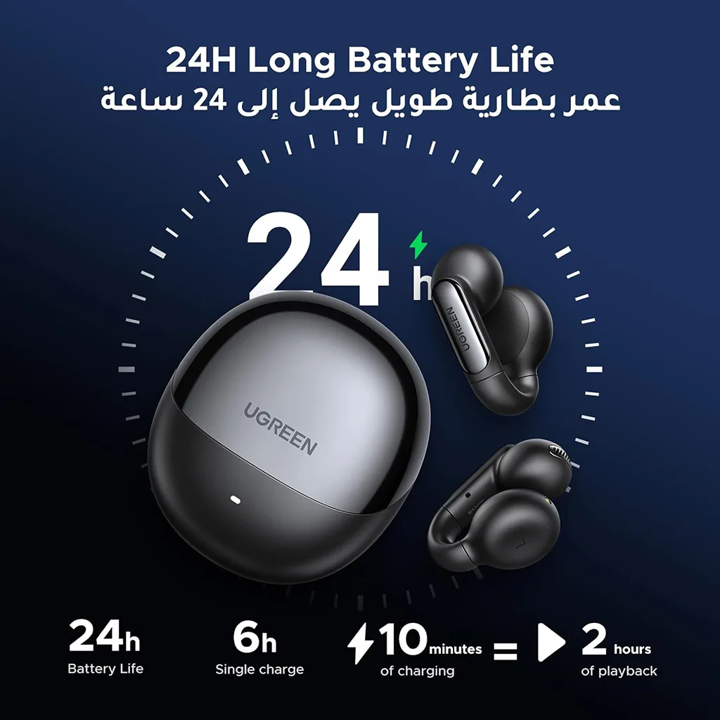 Lifestyle image showing UGREEN HiTune S5 used for music and calls