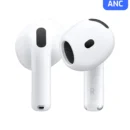 Lifestyle image showing Apple AirPods 4 ANC used with iPhone