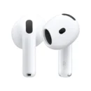 Lifestyle image showing Apple AirPods 4 used with iPhone