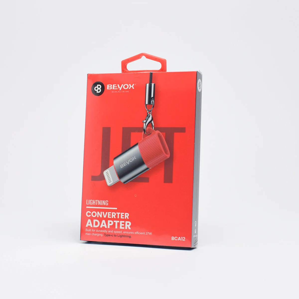 Beyox BCA12 Type C to Lightning Converter Adapter Grey front view