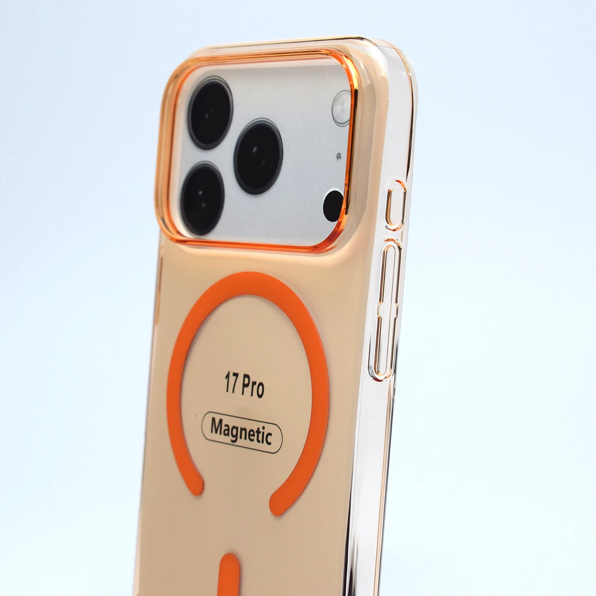 Side buttons and cutouts iPhone 17 Pro MagSafe case orange ring