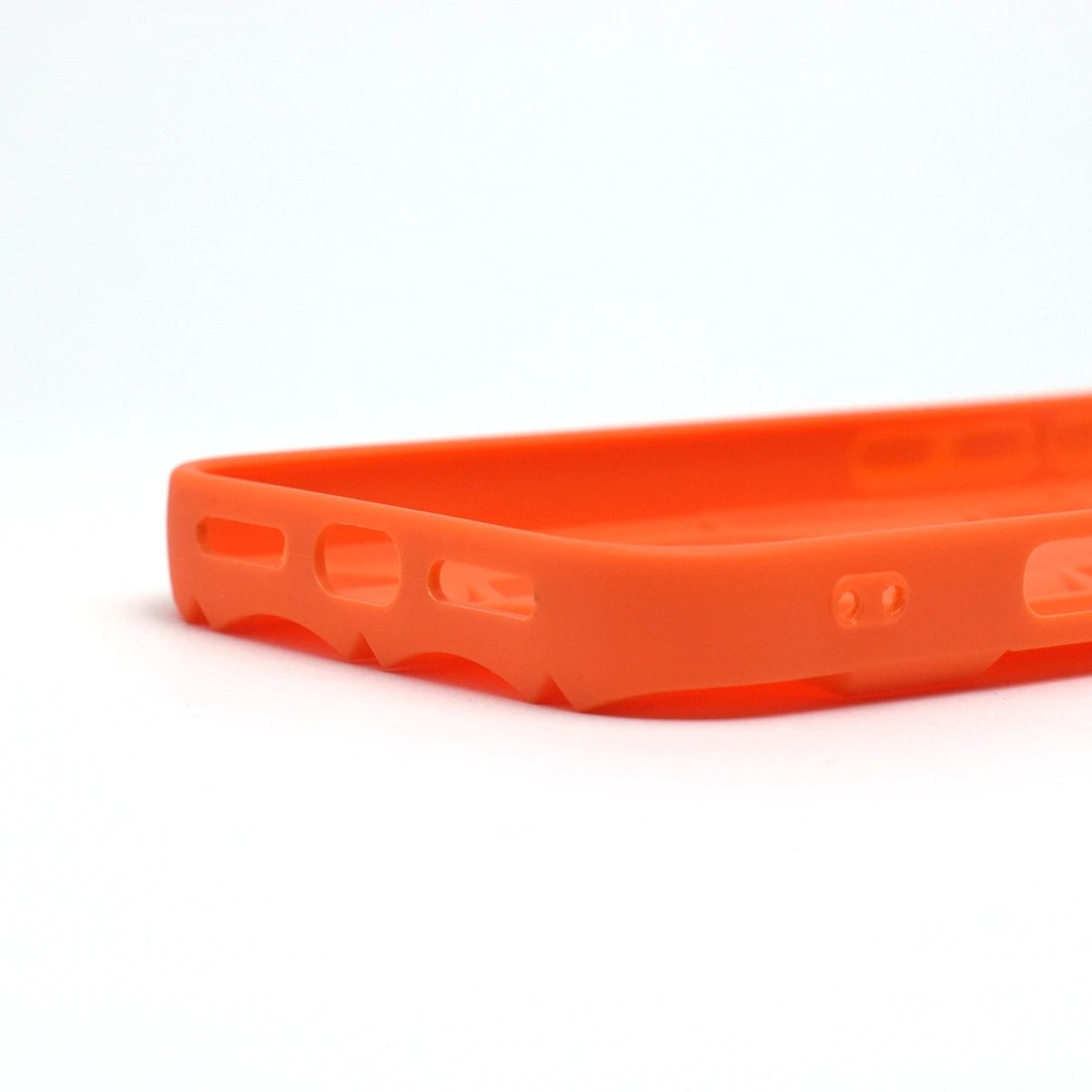 Closeup of orange textured surface iPhone 17 Pro Max case