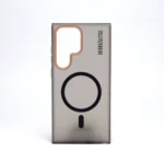 Samsung Galaxy S24 Ultra matte MagSafe case black frosted finish front view