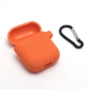 Textured orange silicone protective case for Apple AirPods 1 and 2