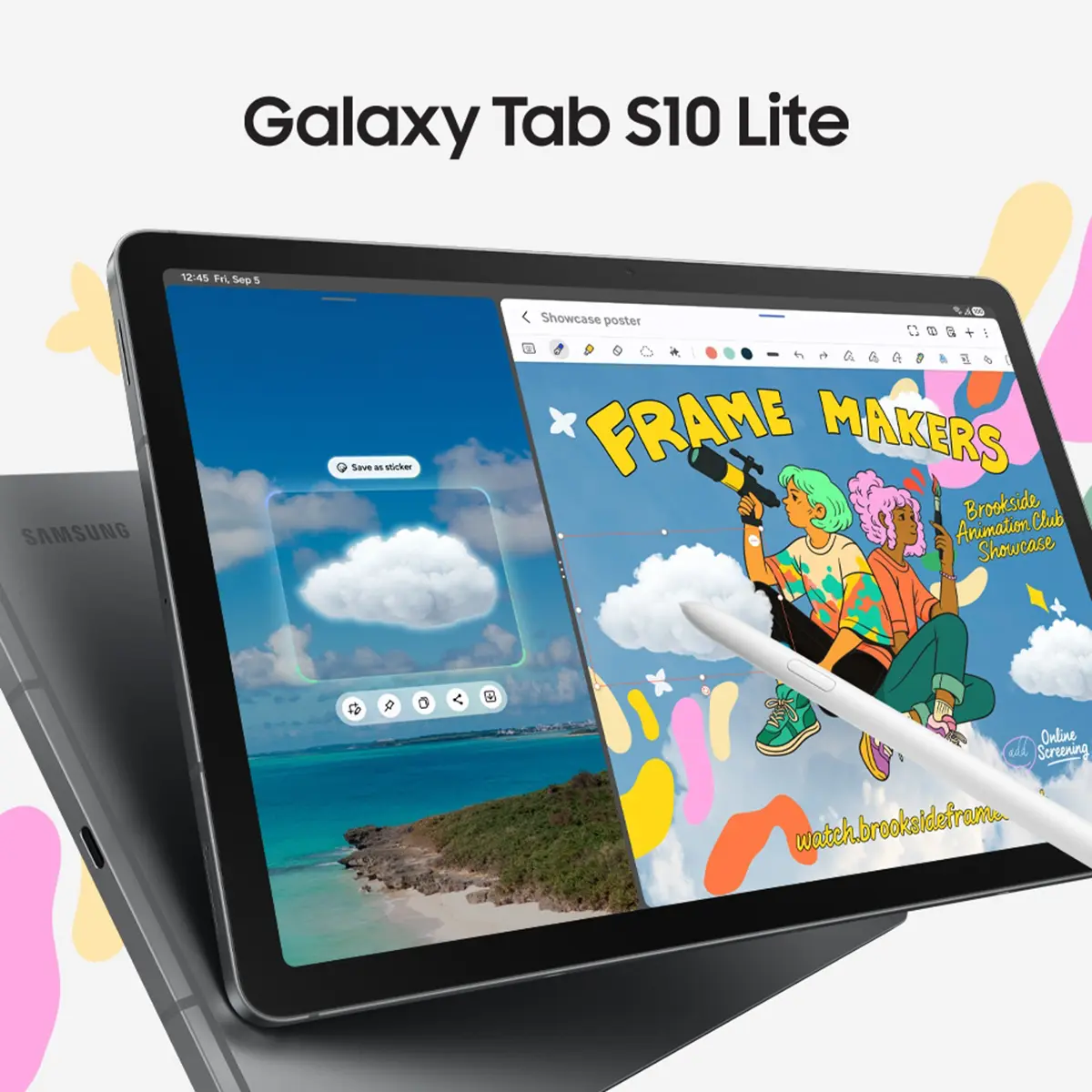 Samsung Galaxy Tab S10 Lite 256GB slim Android tablet for students office work and video watching.