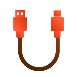 USB cable category icon for charging and data transfer cables