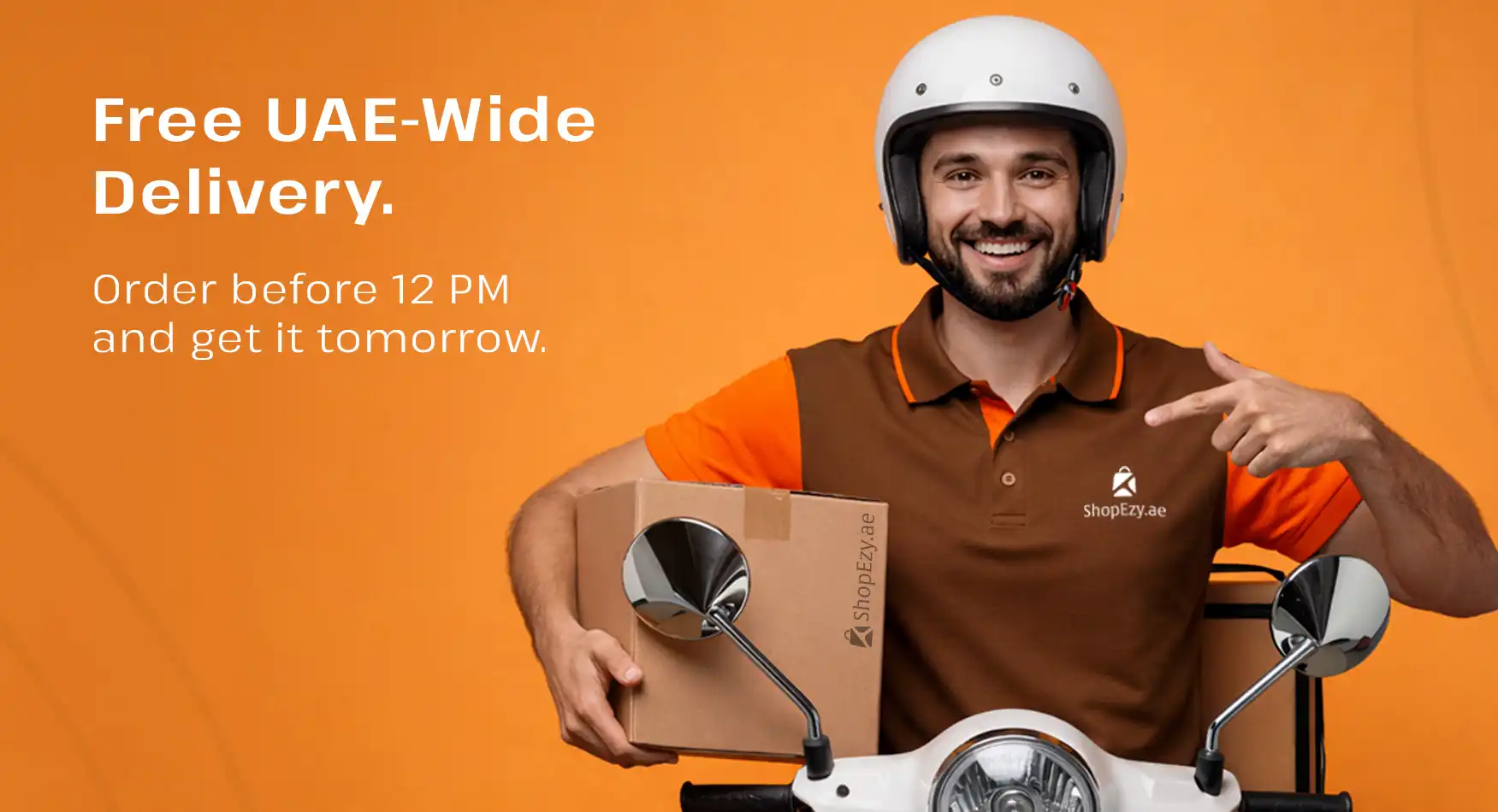 Free delivery across Dubai banner for electronics shopping in UAE with fast and convenient local delivery offer