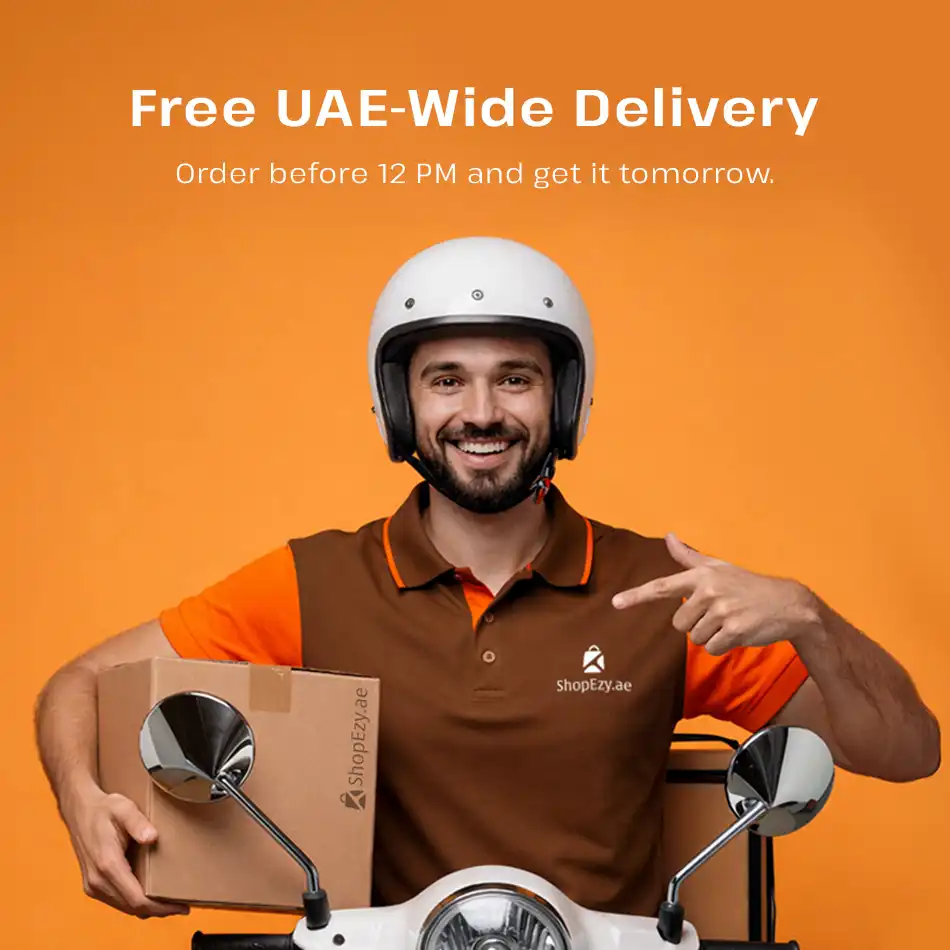 Free delivery across Dubai banner for electronics shopping in UAE with fast and convenient local delivery offer