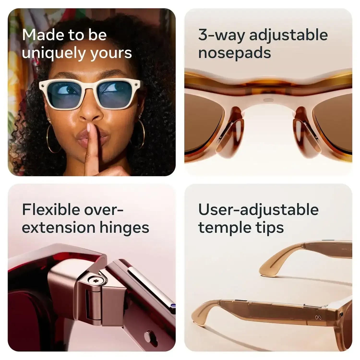 Meta Adventurer Standard Linen smart glasses with Transitions Sapphire lenses